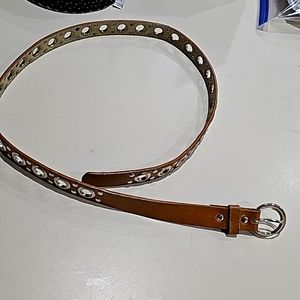 brown belt leather
